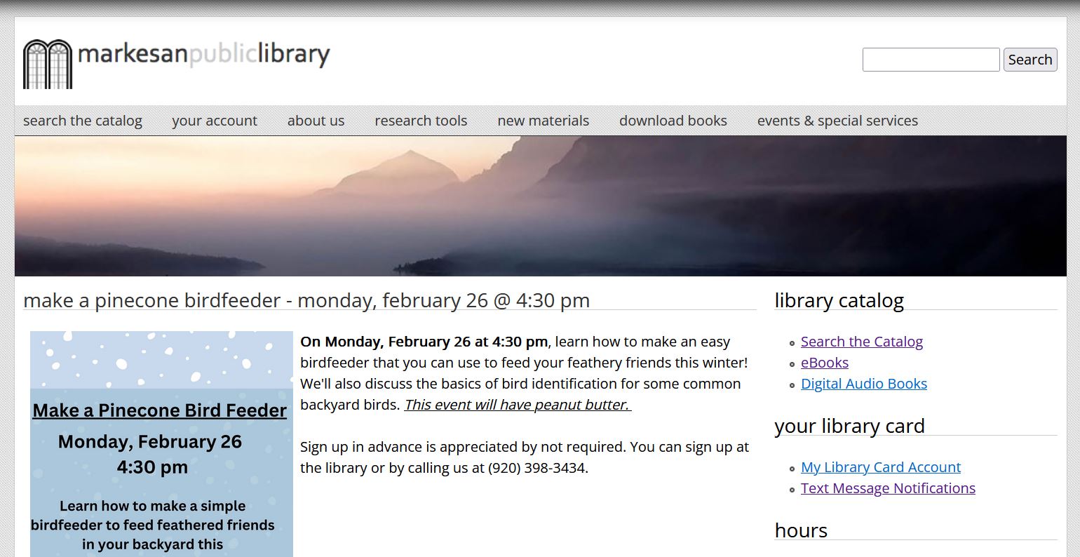 We've Updated our site! Markesan Public Library