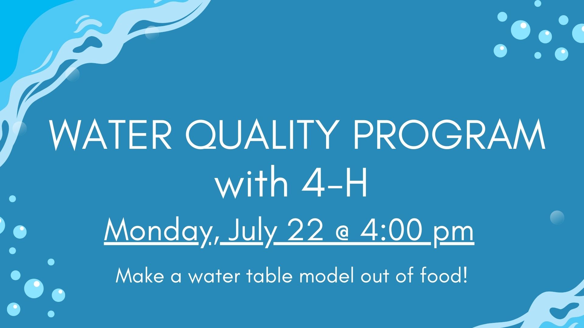 Water Quality Program with 4-H