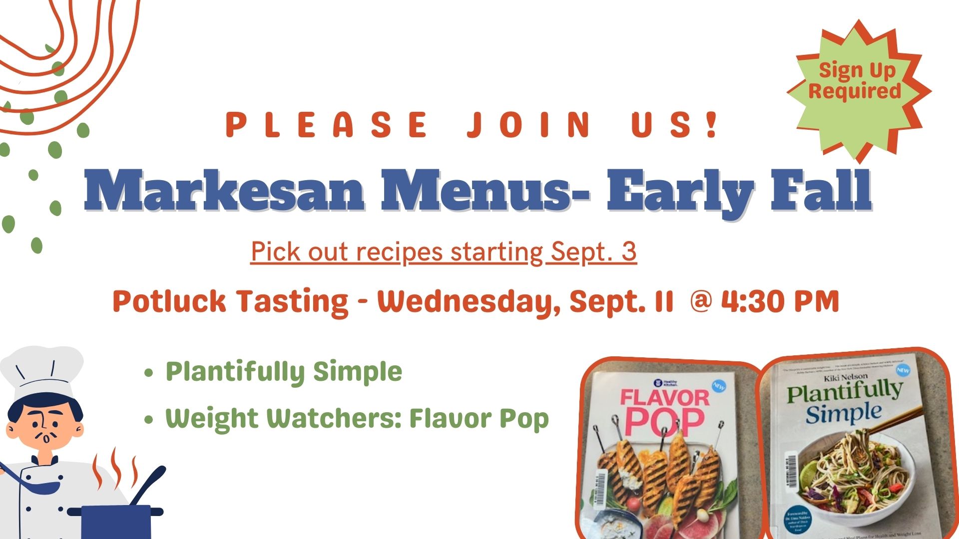 Markesan Menus Potluck Tasting