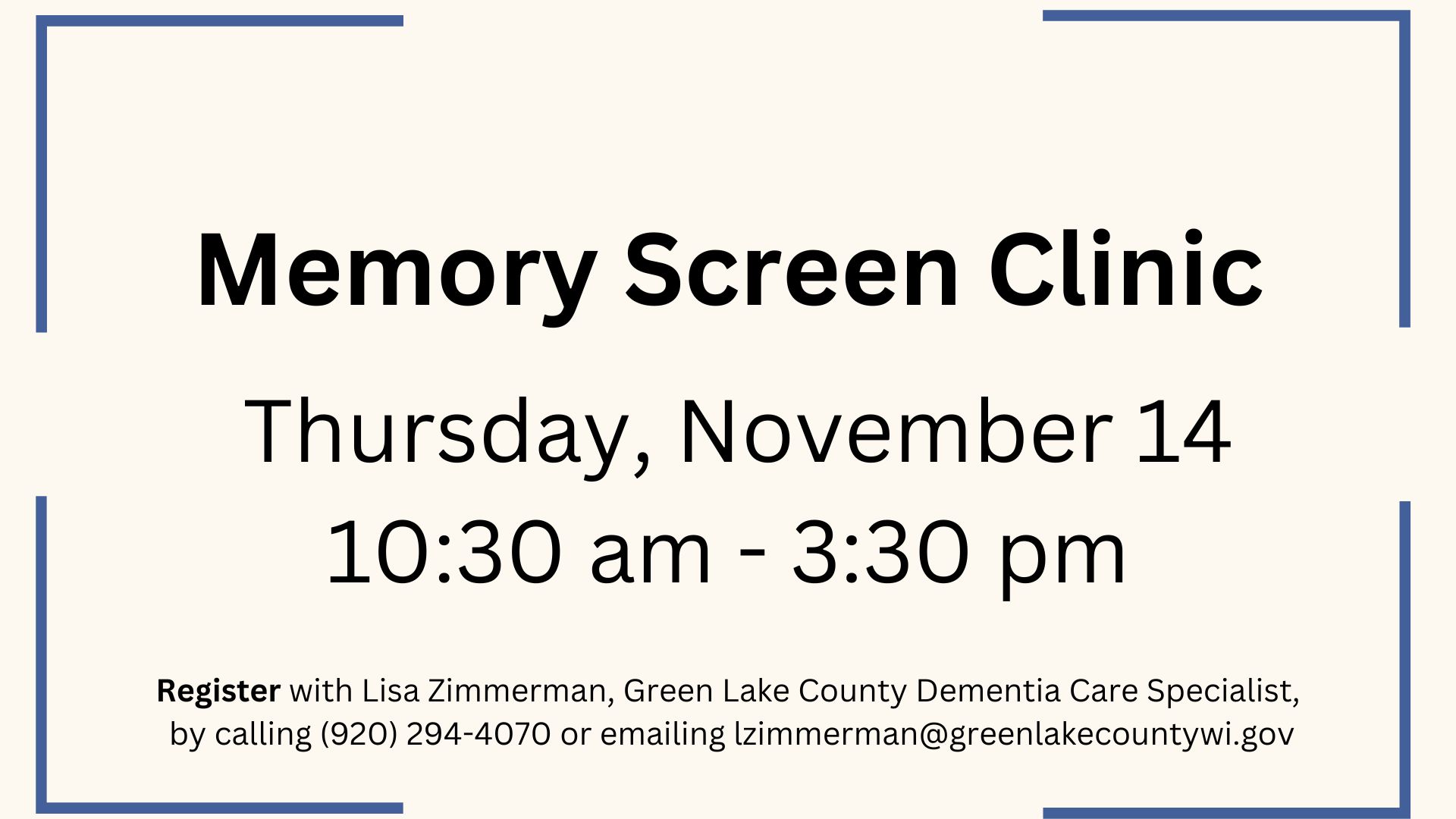 Memory Screen Clinic