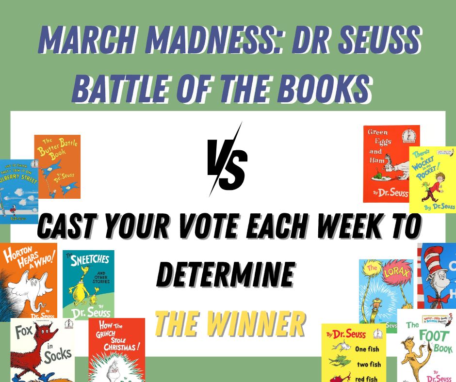 Image of several books by Dr. Seuss